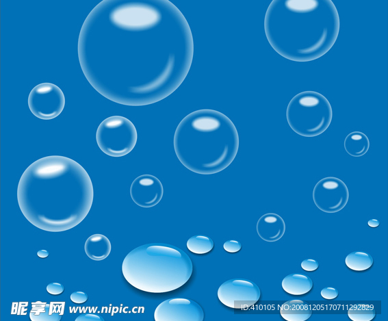 水泡与水珠  气泡与水滴