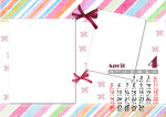 丝带剪纸系列月历4月