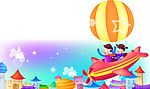 空中飞翔、儿童