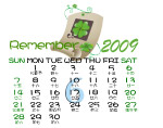 2009年6月日历数字psd模板