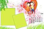 2009年台历模版两小无猜（6月）