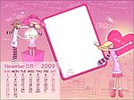 2009年情侣台历模版11月