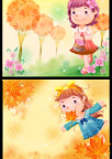 可爱小女孩梦幻风景