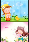 可爱小女孩梦幻风景