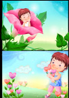 可爱小女孩梦幻风景