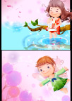 可爱小女孩梦幻风景