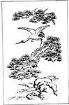松鹤图、矢量国画