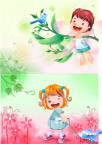 可爱小女孩梦幻风景