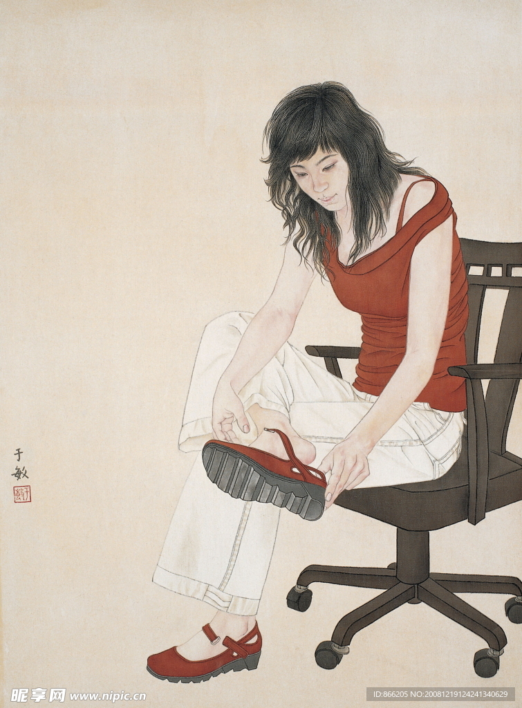 于敏工笔人物