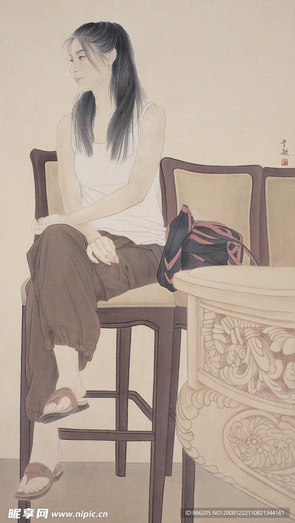 于敏工笔人物