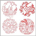 剪纸(梅花 花瓶)