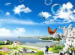 海岸城市风光
