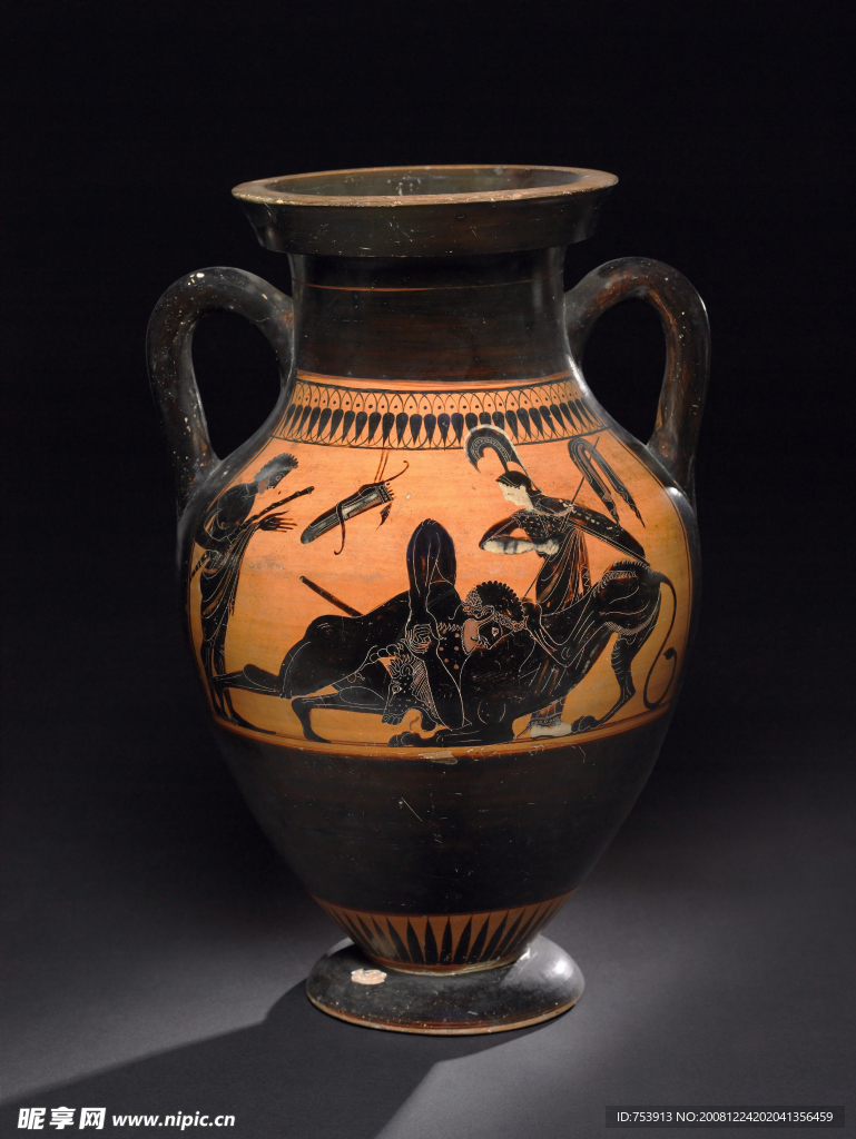 古希腊黑像式安法拉罐