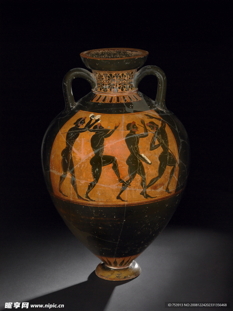 古希腊黑像式泛雅典娜奖安法拉罐