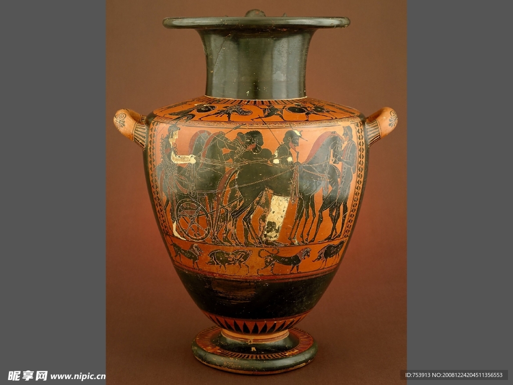 古希腊黑像式安法拉罐 之三