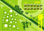 2009年年历矢量AI格式不含万年历