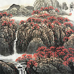 姜光明 国画 《溪山秋色》