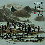姜光明 国画 《静静的湖畔》