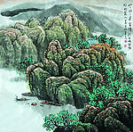 姜光明 国画  《山山水水尽含情》