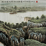 姜光明 国画  《湖上晓晴》