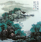 姜光明   国画 《鱼乡情浓》
