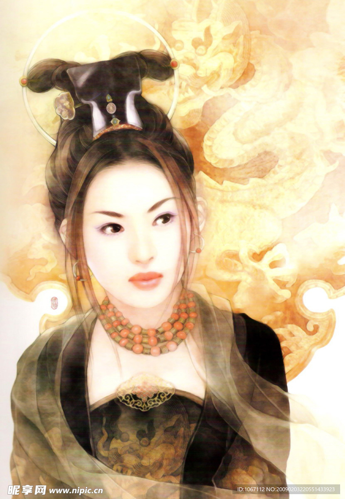 手绘古装美女