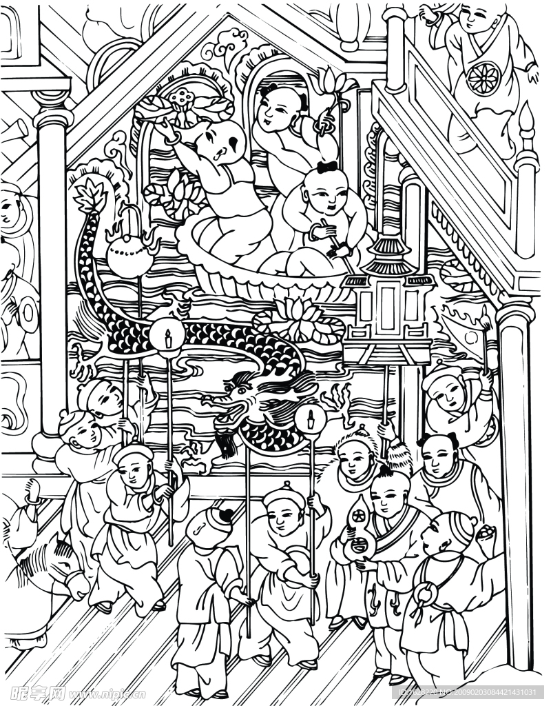 国画人物图案