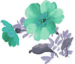 美丽水墨花