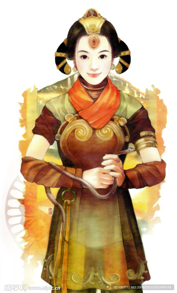手绘古典美女