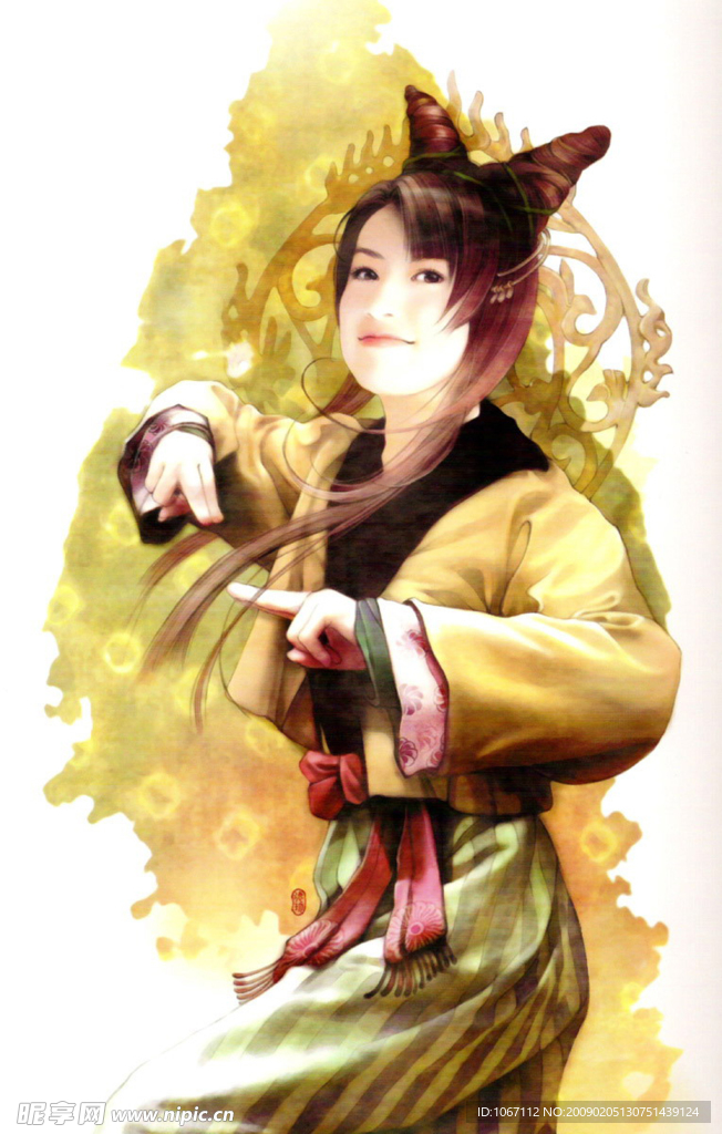手绘古典美女
