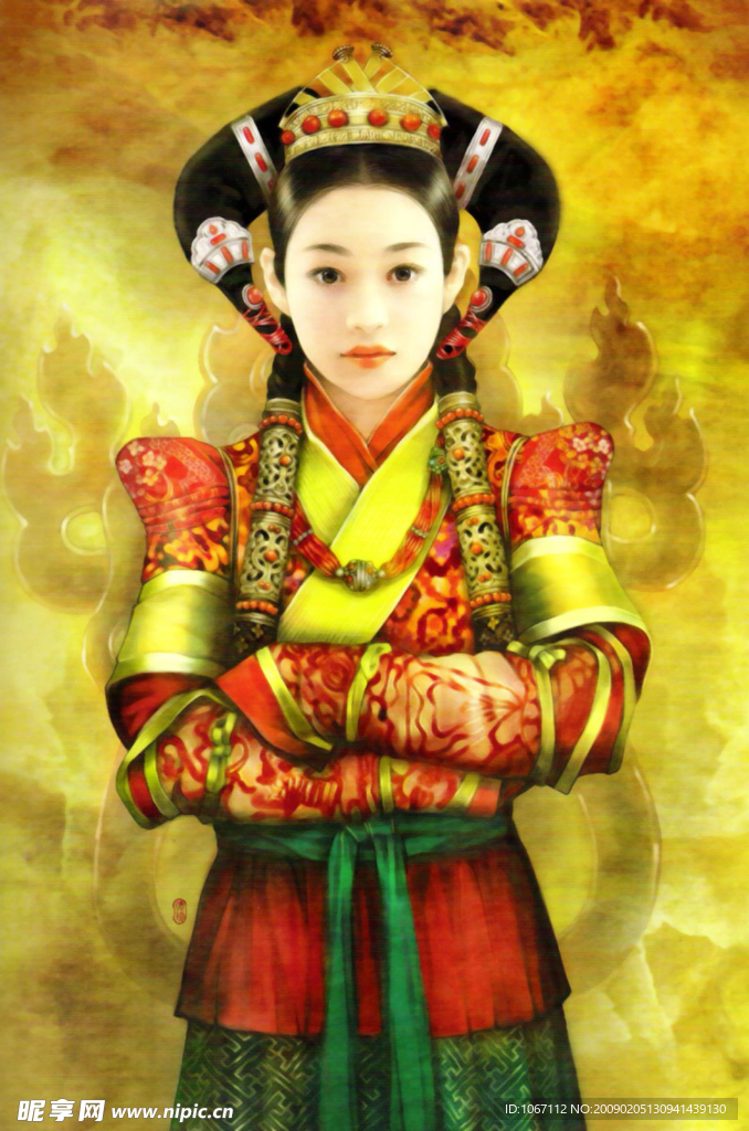 手绘古典美女