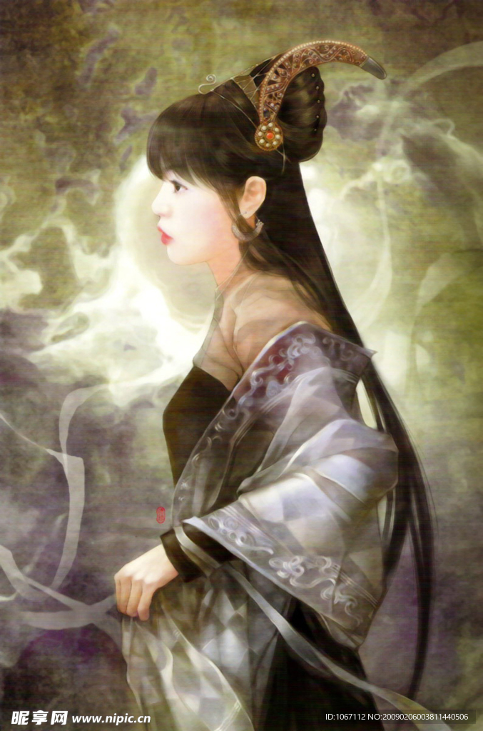 手绘古装美女