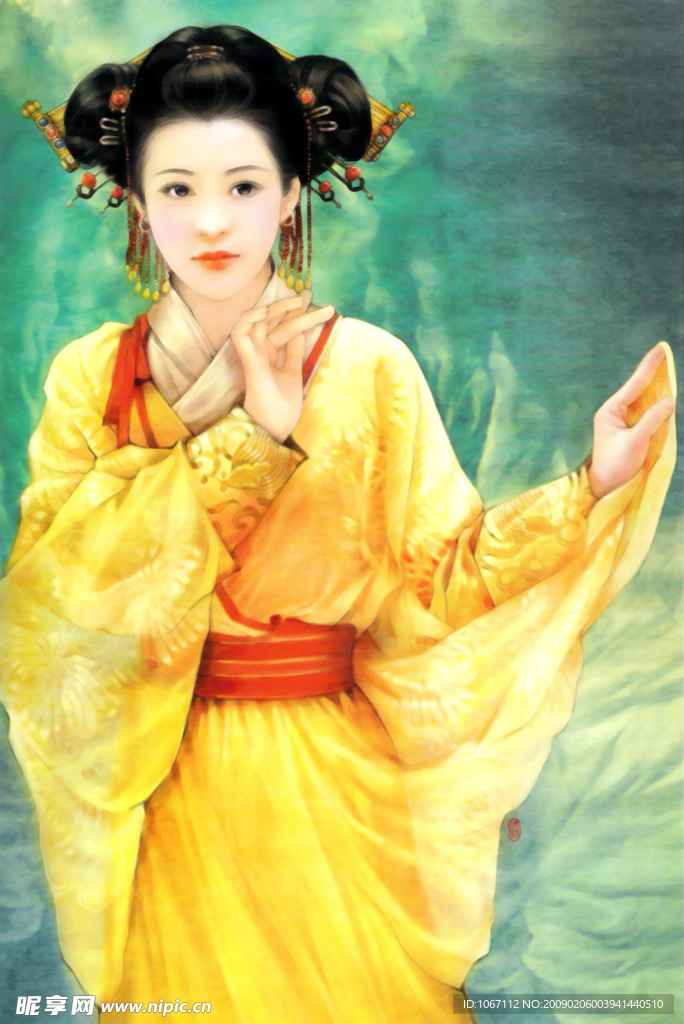 手绘古装美女