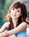 台湾网络人气美女果子MM清凉淡蓝裙装
