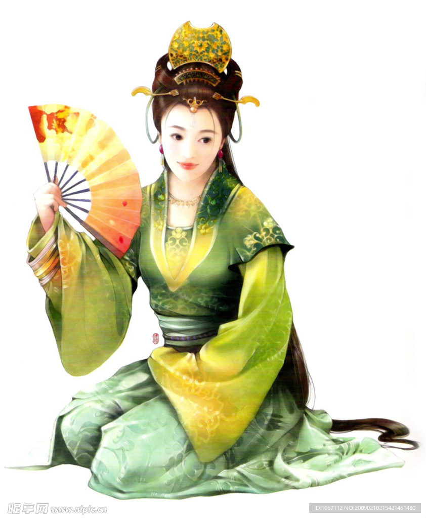 手绘古典美女