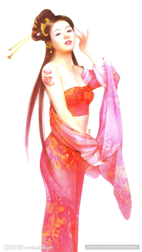 手绘古典美女