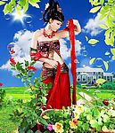 风景美女图片