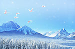 冬天浪漫雪景图