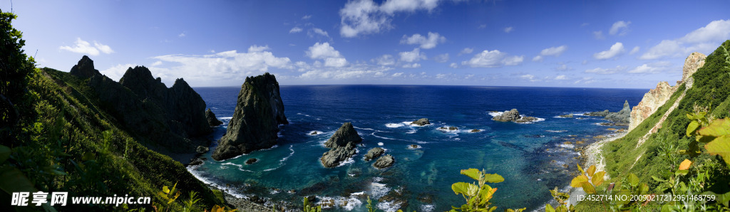 日本武意岛海岸全景