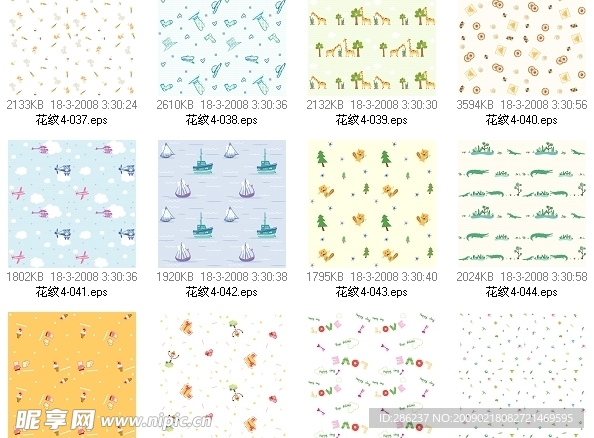 可爱花纹背景04