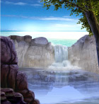 瀑布流水风景图