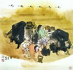 马西光高原人物画取水图