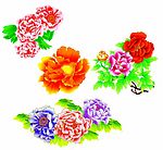 手工描绘花 花插像 特写