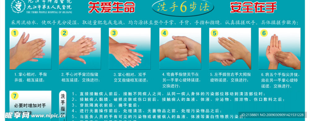 六步洗手法（分层不精细）