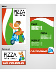 Pizza店形象简单模板矢量素材