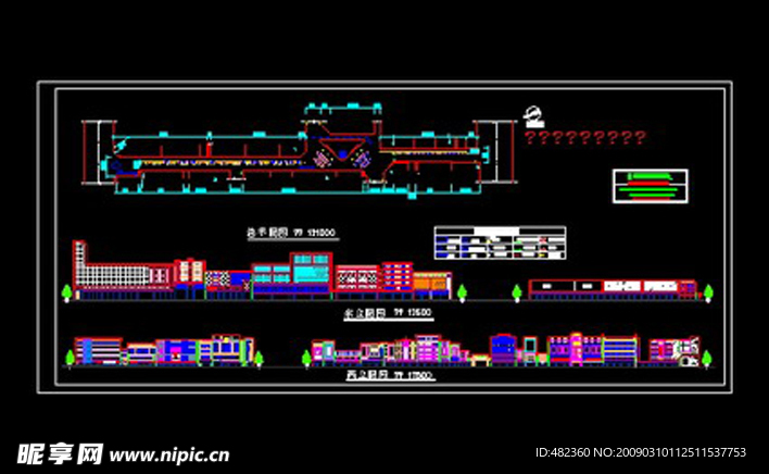 现代商业步行街设计方案CAD