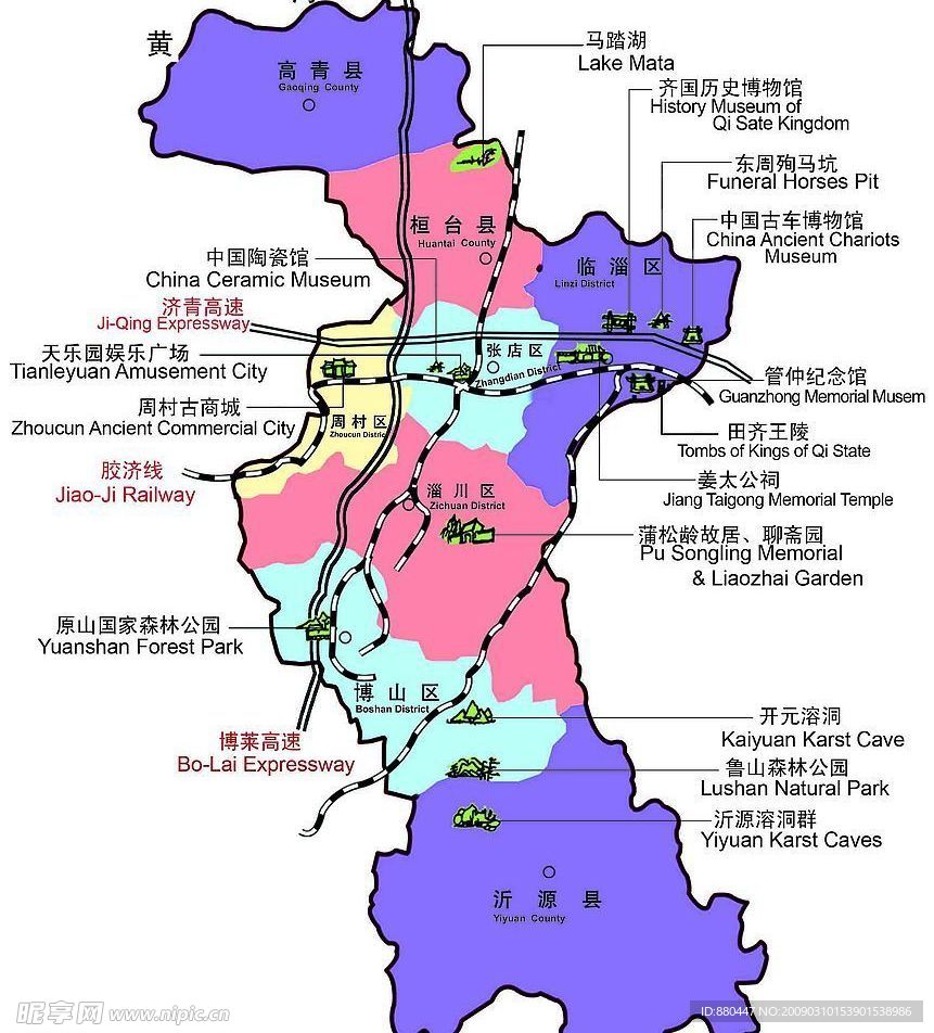 淄博旅游线路图