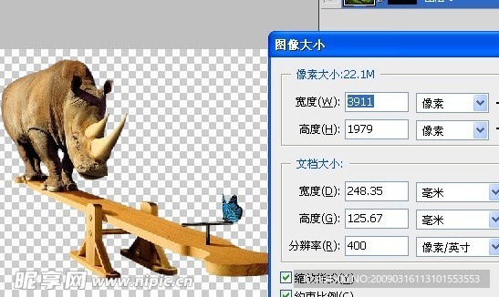 犀牛 蝴蝶 跷跷板 草地