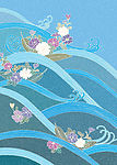 日本风格背景图  清新浪漫花纹