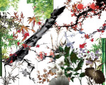 国画梅竹